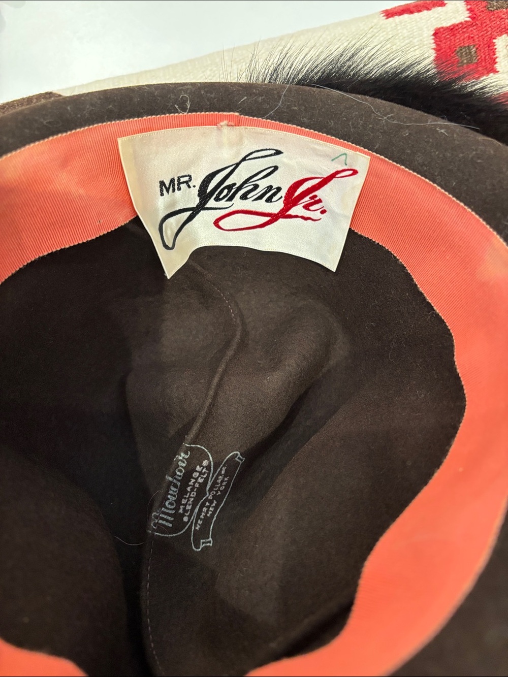Vintage Mr. John Junior wool felted hat with mink